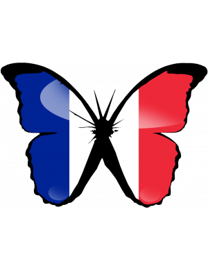 effet papillon France - 10x7cm - Sticker/autocollant