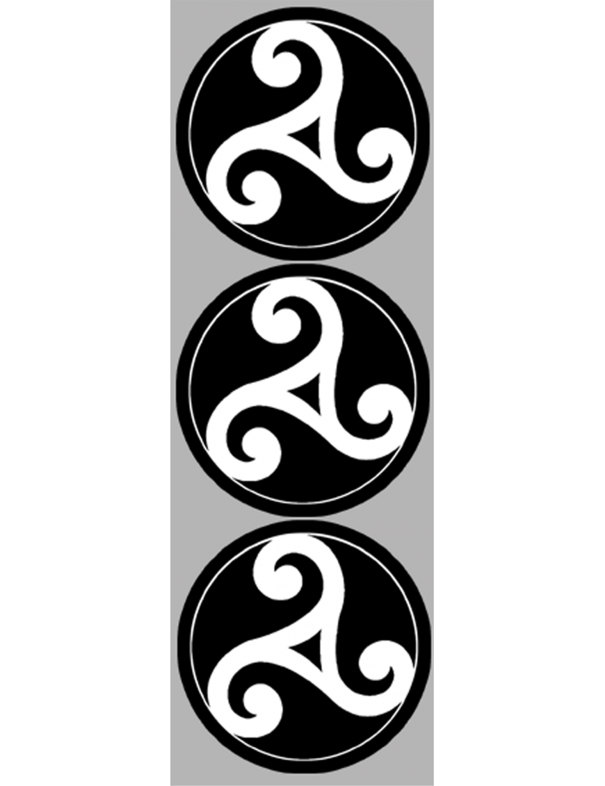 Triskel / Triskèle (3 fois 9cm) -  Sticker/autocollant