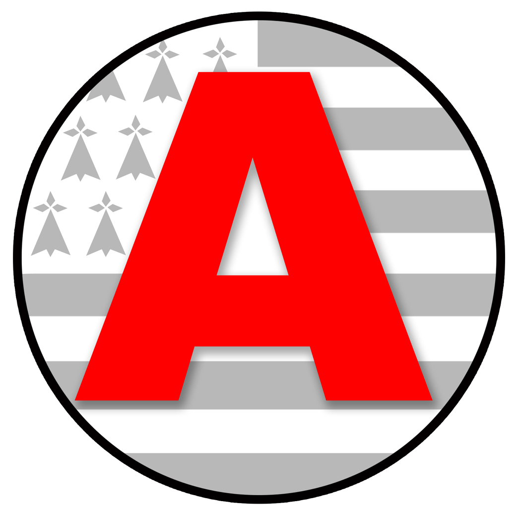 A drapeau clair breton - 15cm - Sticker/autocollant