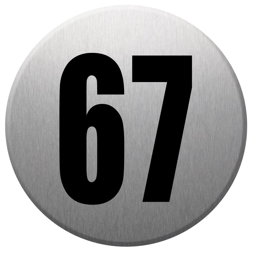 numéroderue67 - gris brossé 10x10cm - Sticker/autocollant