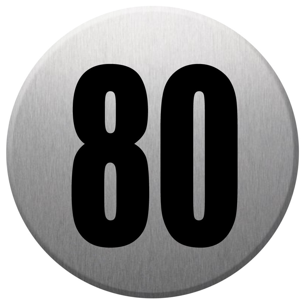 numéroderue80 - gris brossé 10x10cm - Sticker/autocollant