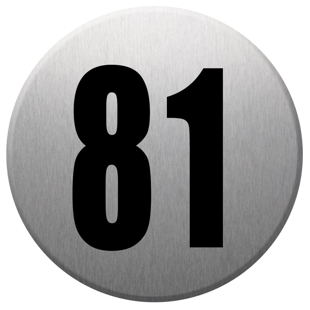 numéroderue81 - gris brossé 10x10cm - Sticker/autocollant