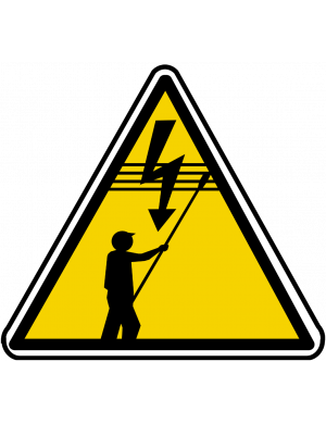 danger électrique lignes à haute tension (10x9cm) - Sticker/autocollant