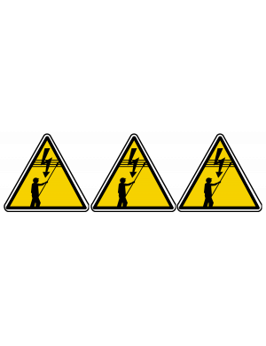 danger électrique lignes à haute tension (3fois 5x4.5cm) - Sticker/autocollant