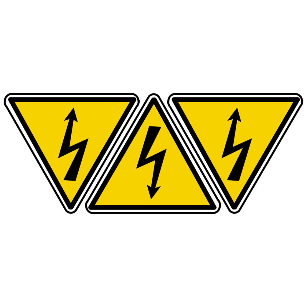 Danger électrique (3 fois 5x4.5cm) - Sticker/autocollant