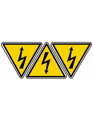 Danger électrique (3 fois 5x4.5cm) - Sticker/autocollant