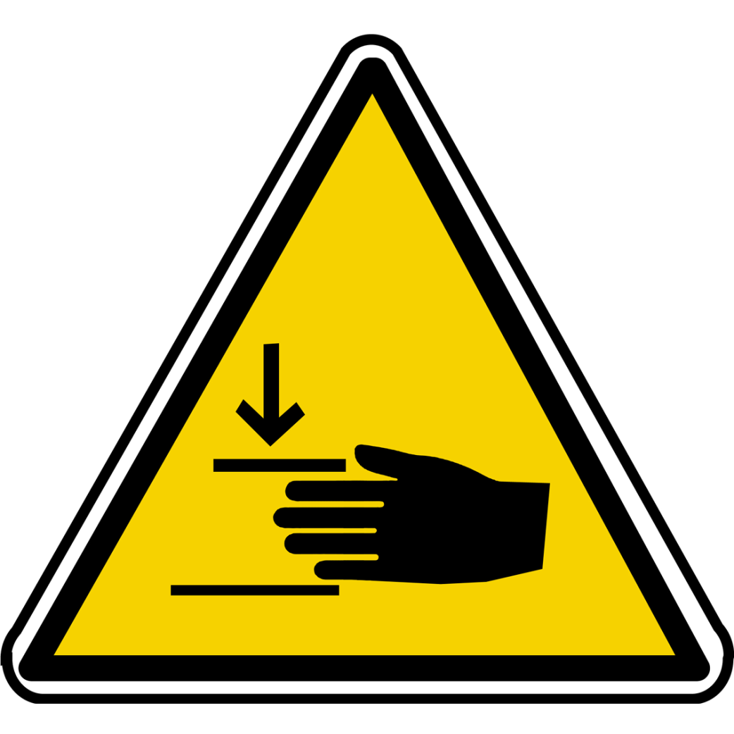 risque d'écrasement de la main (15x13.5cm) - Sticker/autocollant