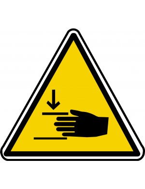 risque d'écrasement de la main (15x13.5cm) - Sticker/autocollant