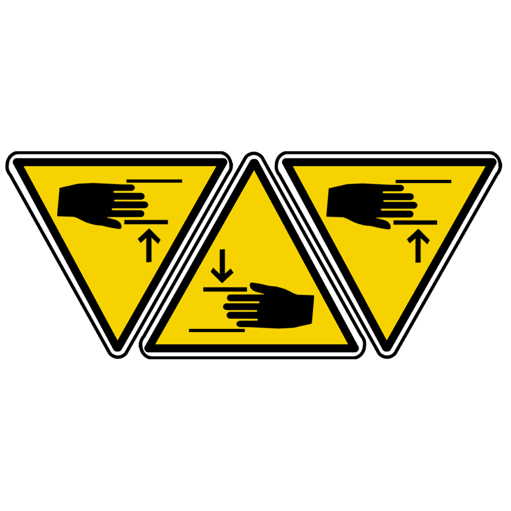 risque d'écrasement de la main (3fois 10x9cm) - Sticker/autocollant