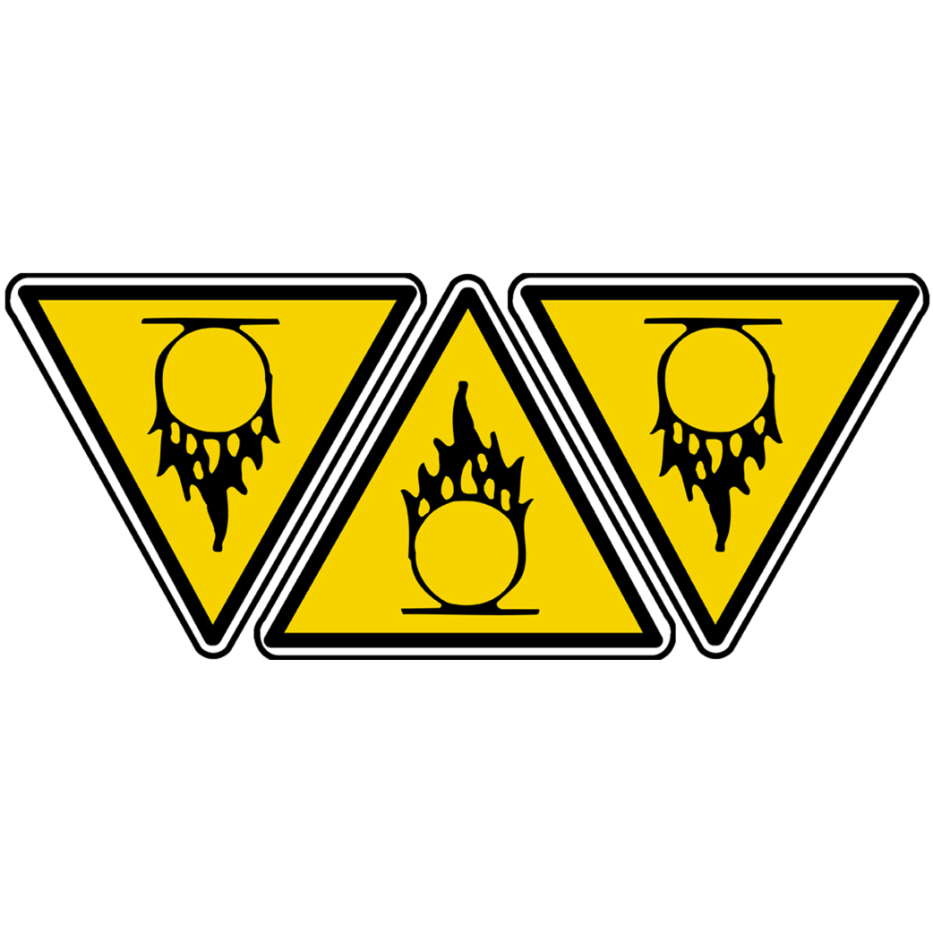 Danger comburant (3 fois 5x4.5cm) - Sticker/autocollant