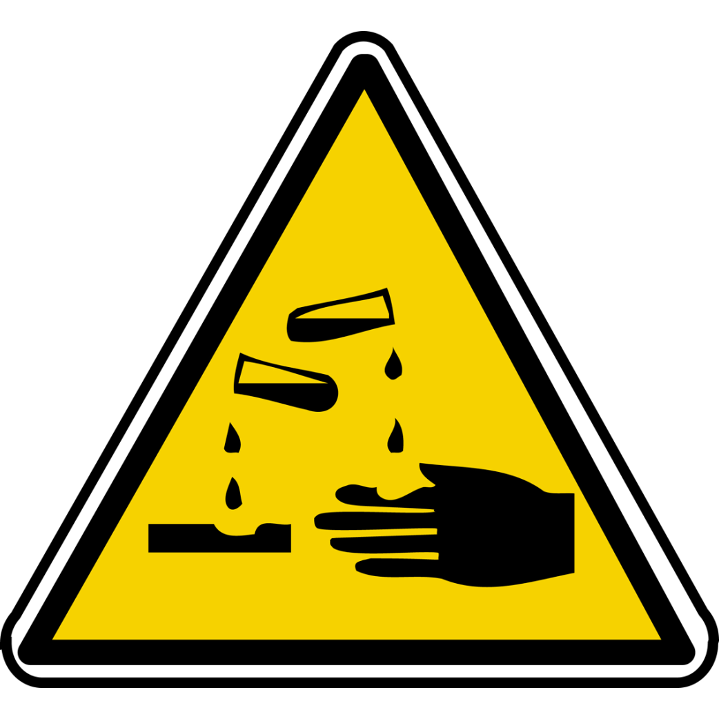 corrosif important (10x9cm) - Sticker/autocollant