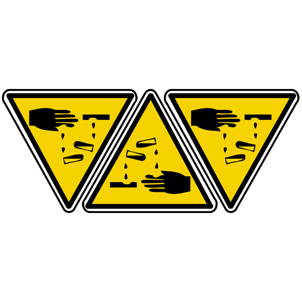 Corrosif important (3 fois 5x4.5cm) - Sticker/autocollant