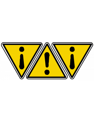 danger général (3fois 10x9cm) - Sticker/autocollant