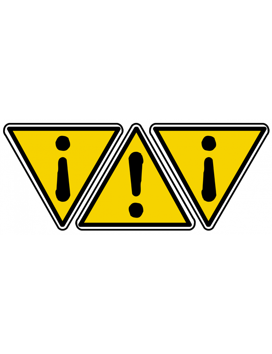 danger général (3fois 10x9cm) - Sticker/autocollant