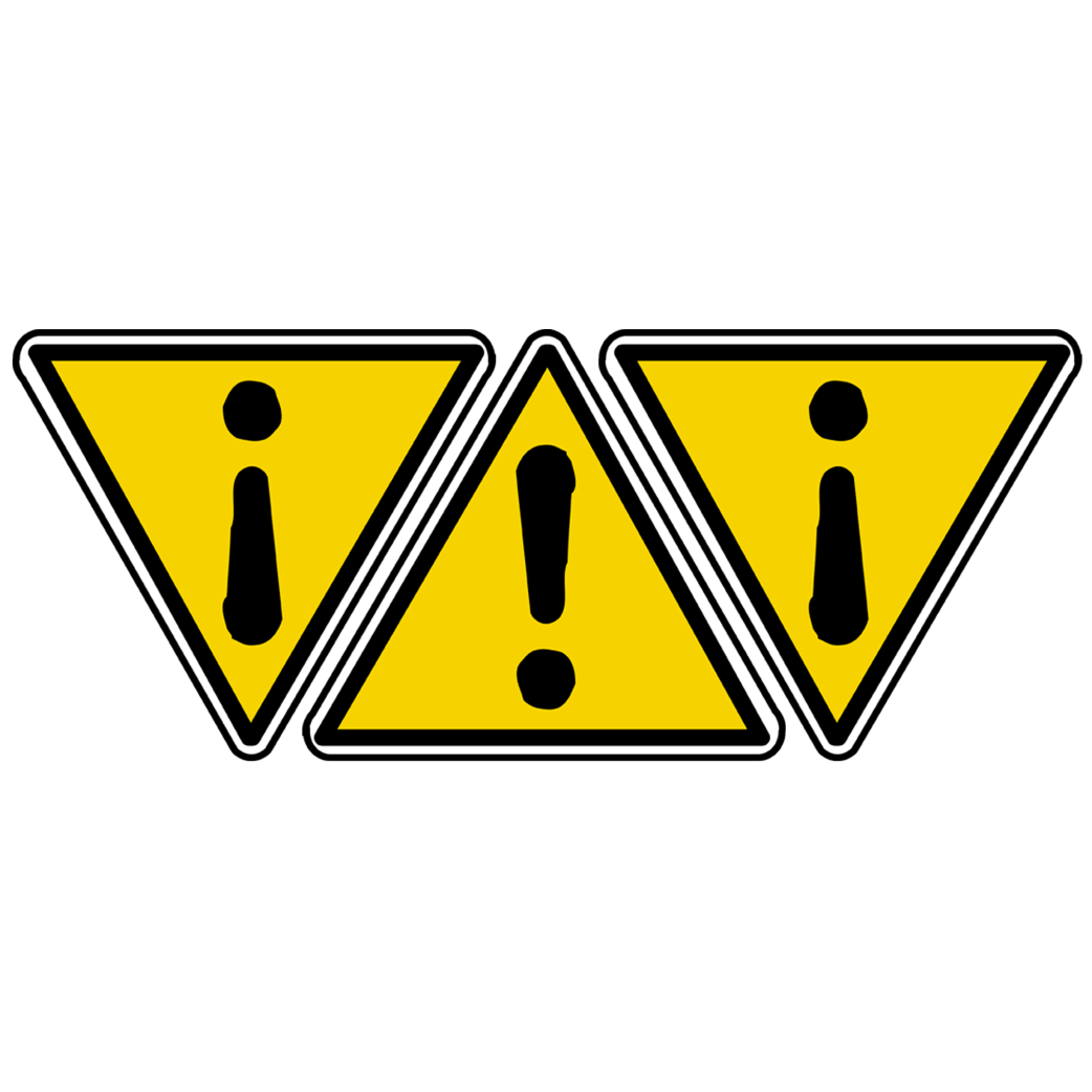 danger général (3fois 5x4.5cm) - Sticker/autocollant