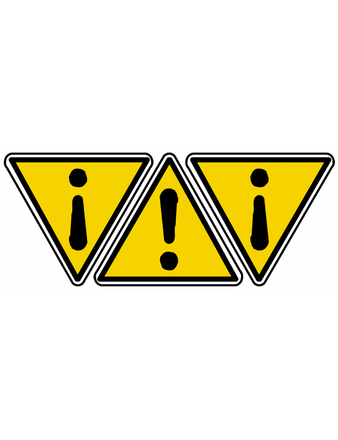 danger général (3fois 5x4.5cm) - Sticker/autocollant danger général (3fois 5x4.5cm) - Sticker/autocollant