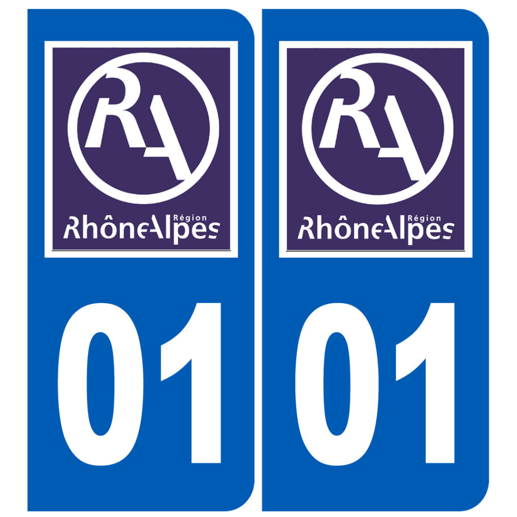 immatriculation 01 région (l'Ain) - Sticker/autocollant