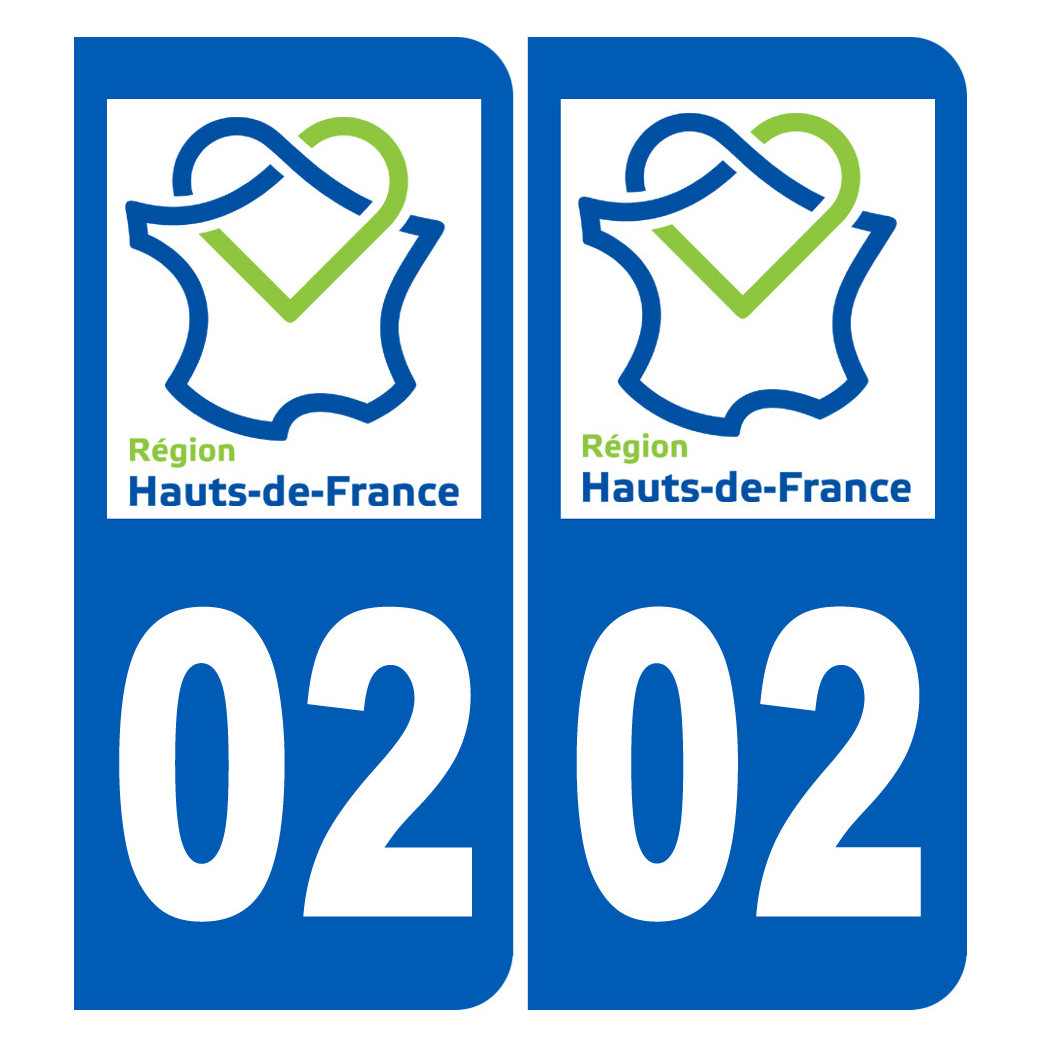 immatriculation 02 (Haut-de-France) - Sticker/autocollant