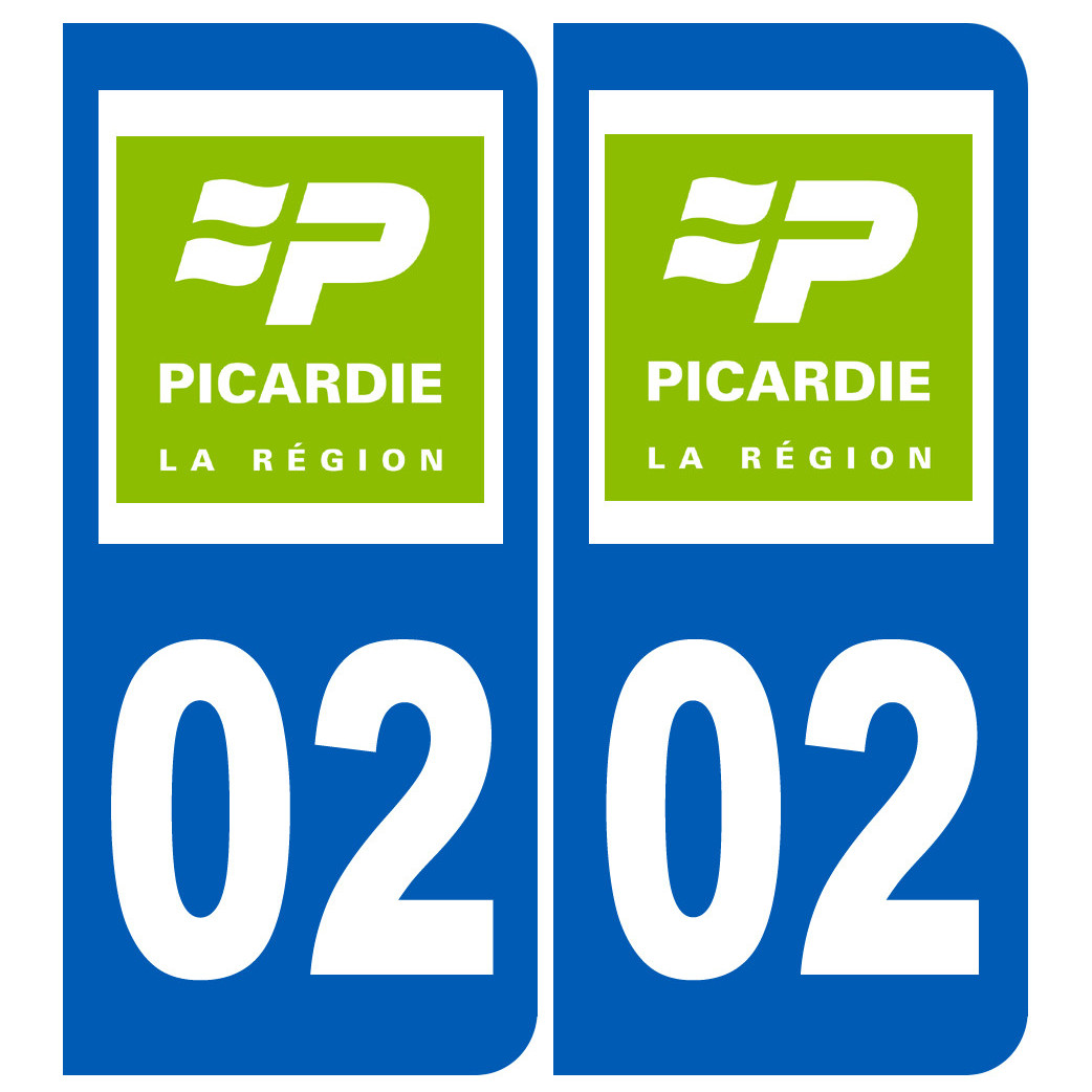 immatriculation 02 Picardie - Sticker/autocollant