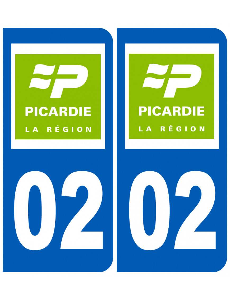 immatriculation 02 Picardie - Sticker/autocollant
