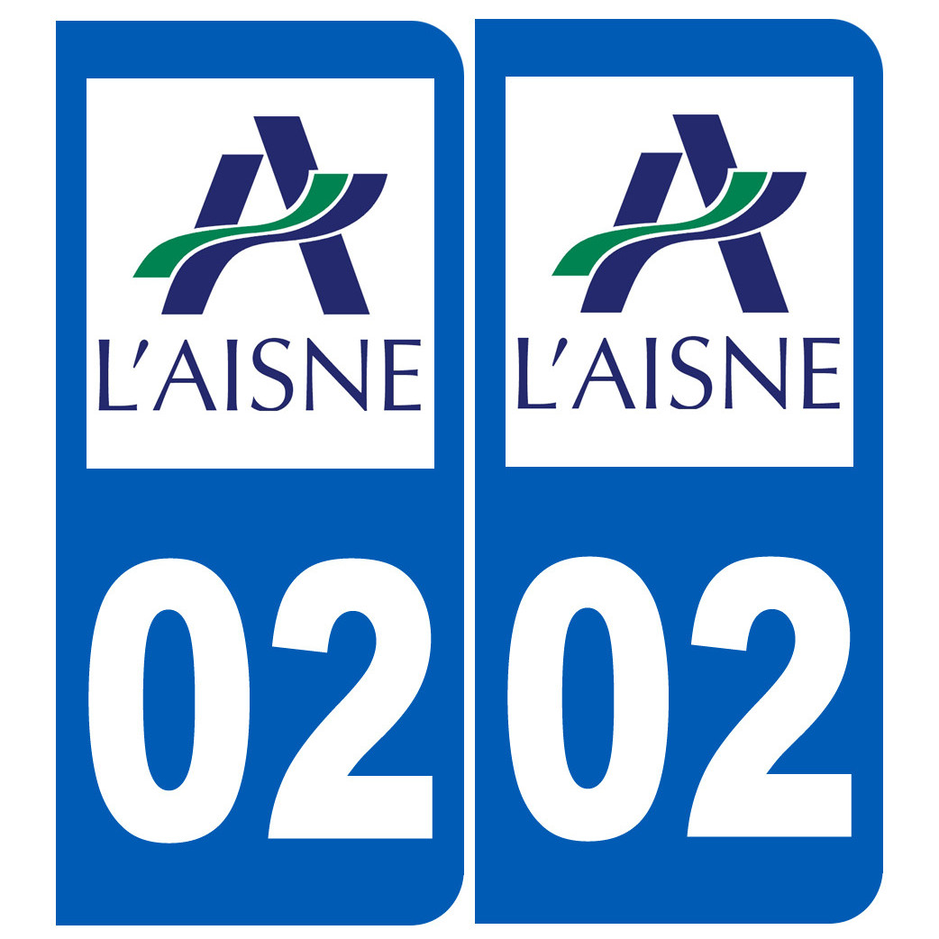 immatriculation 02 l'Aisne - Sticker/autocollant