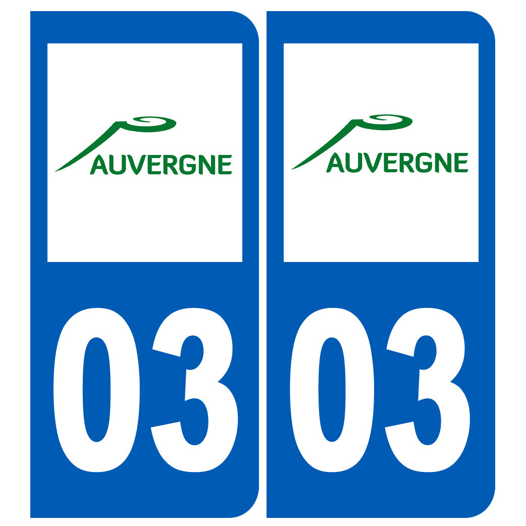 immatriculation 03 Auvergne - Sticker/autocollant