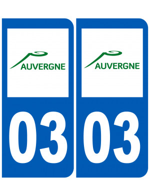 immatriculation 03 Auvergne - Sticker/autocollant
