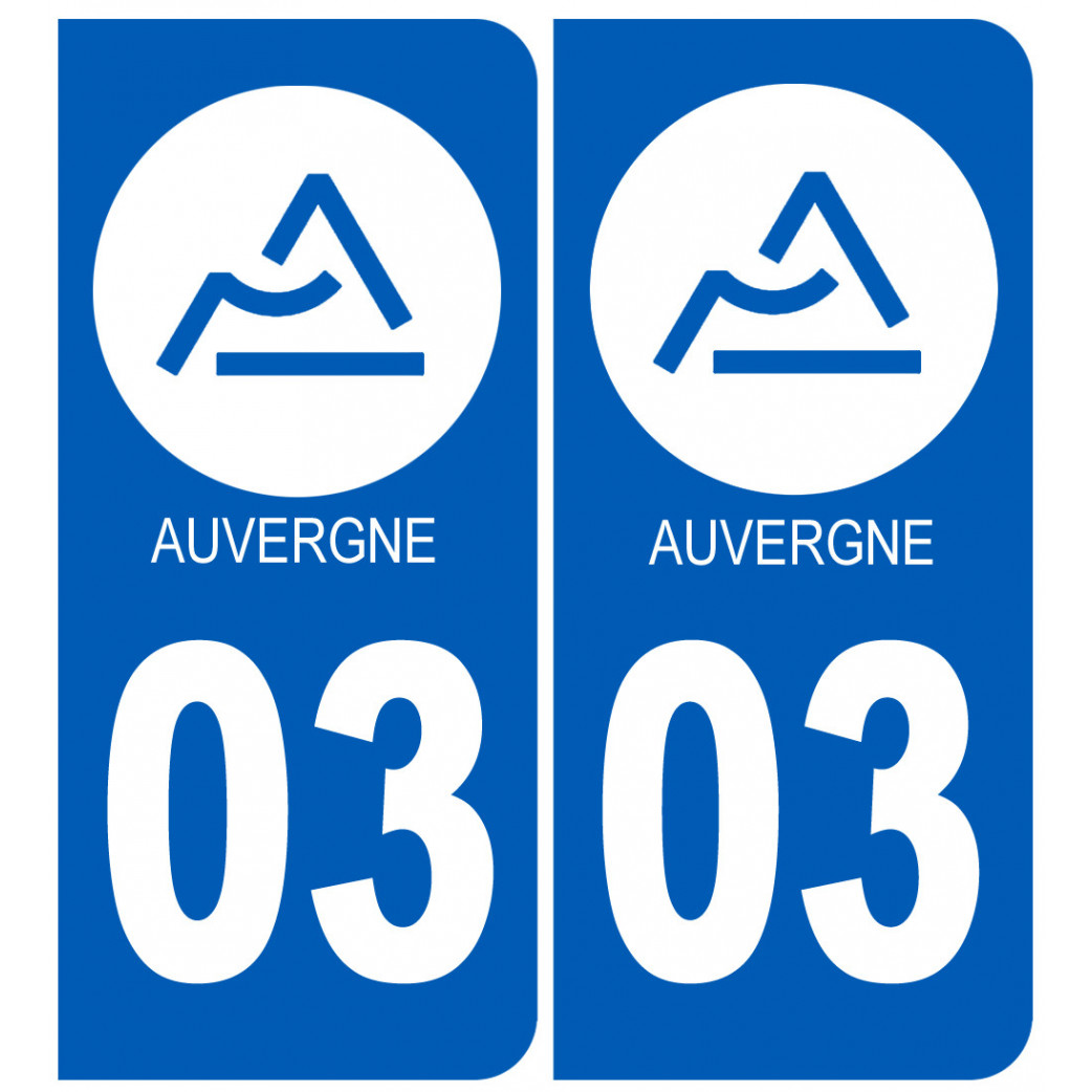 immatriculation 03 Auvergne - Sticker/autocollant