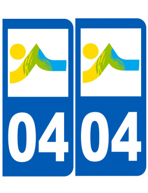 immatriculation 04 Alpes-de-Haute-Provence (2fois 10,2x4,6cm) - Sticker/autocollant