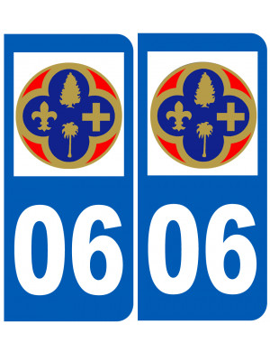 immatriculation 06 Alpes-Maritimes (2fois 10,2x4,6cm) - Sticker/autocollant