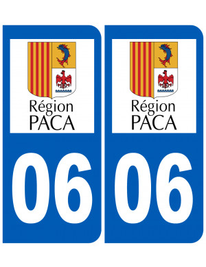 immatriculation 06 PACA (2fois 10,2x4,6cm) - Sticker/autocollant