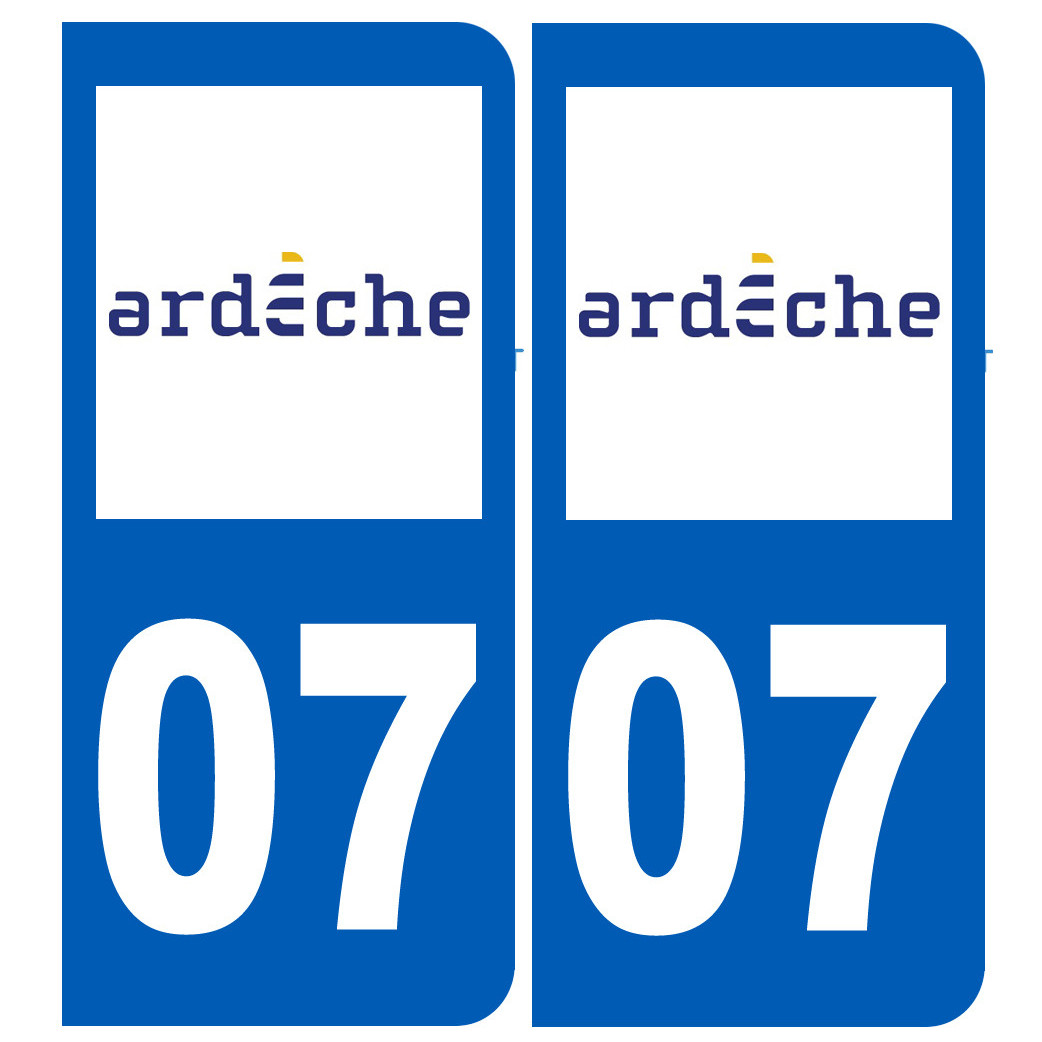 immatriculation 07 Ardèche - Sticker/autocollant