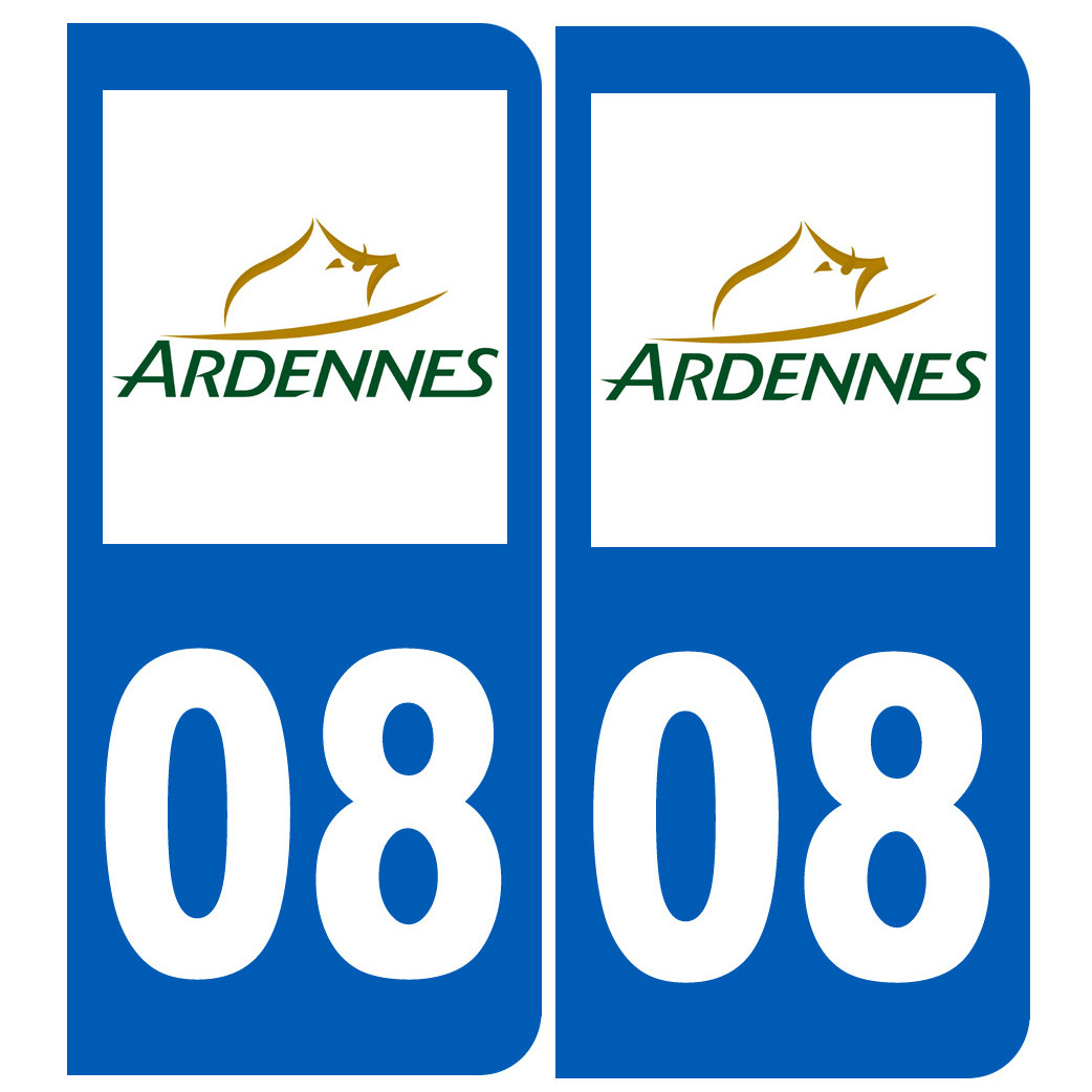 immatriculation 08 Ardennes - Sticker/autocollant