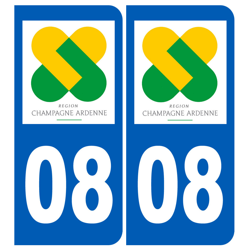 immatriculation 08 Champagne Ardenne - Sticker/autocollant