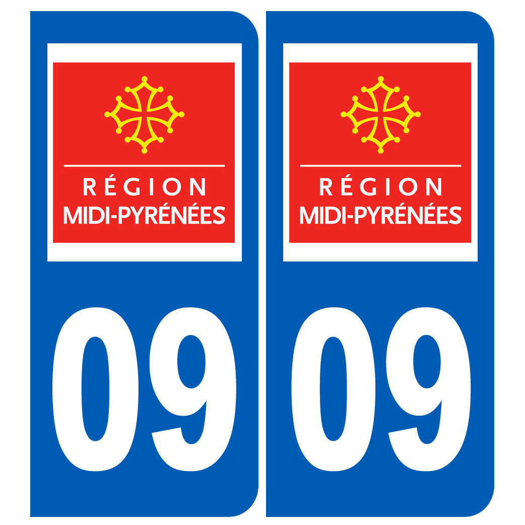 immatriculation 09 Midi Pyrénées - Sticker/autocollant