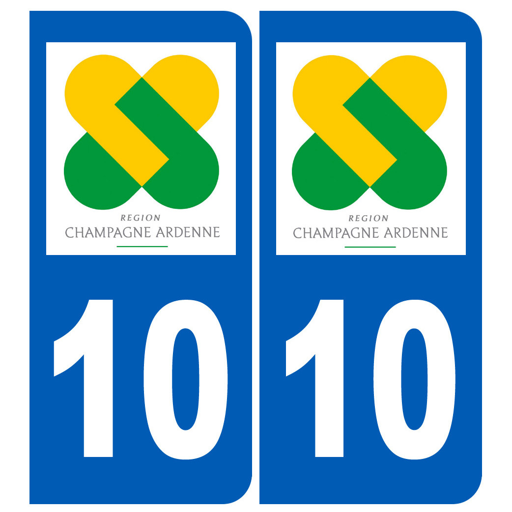 immatriculation 10 Champagne Ardenne - Sticker/autocollant