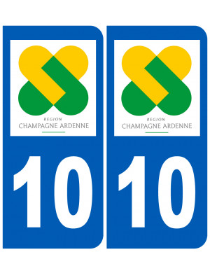immatriculation 10 Champagne Ardenne - Sticker/autocollant
