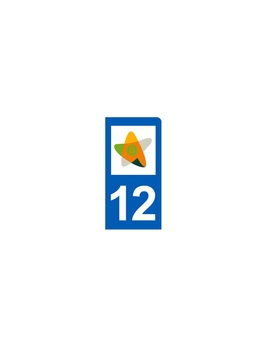 immatriculation motard 12 Aveyron (6x3cm) - Sticker/autocollant