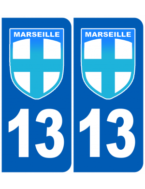 immatriculation 13 de Marseille (2fois 10,2x4,6cm) - Sticker/autocollant