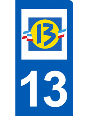 immatriculation motard 13 Bouches du Rhône (6x3cm) - Sticker/autocollant