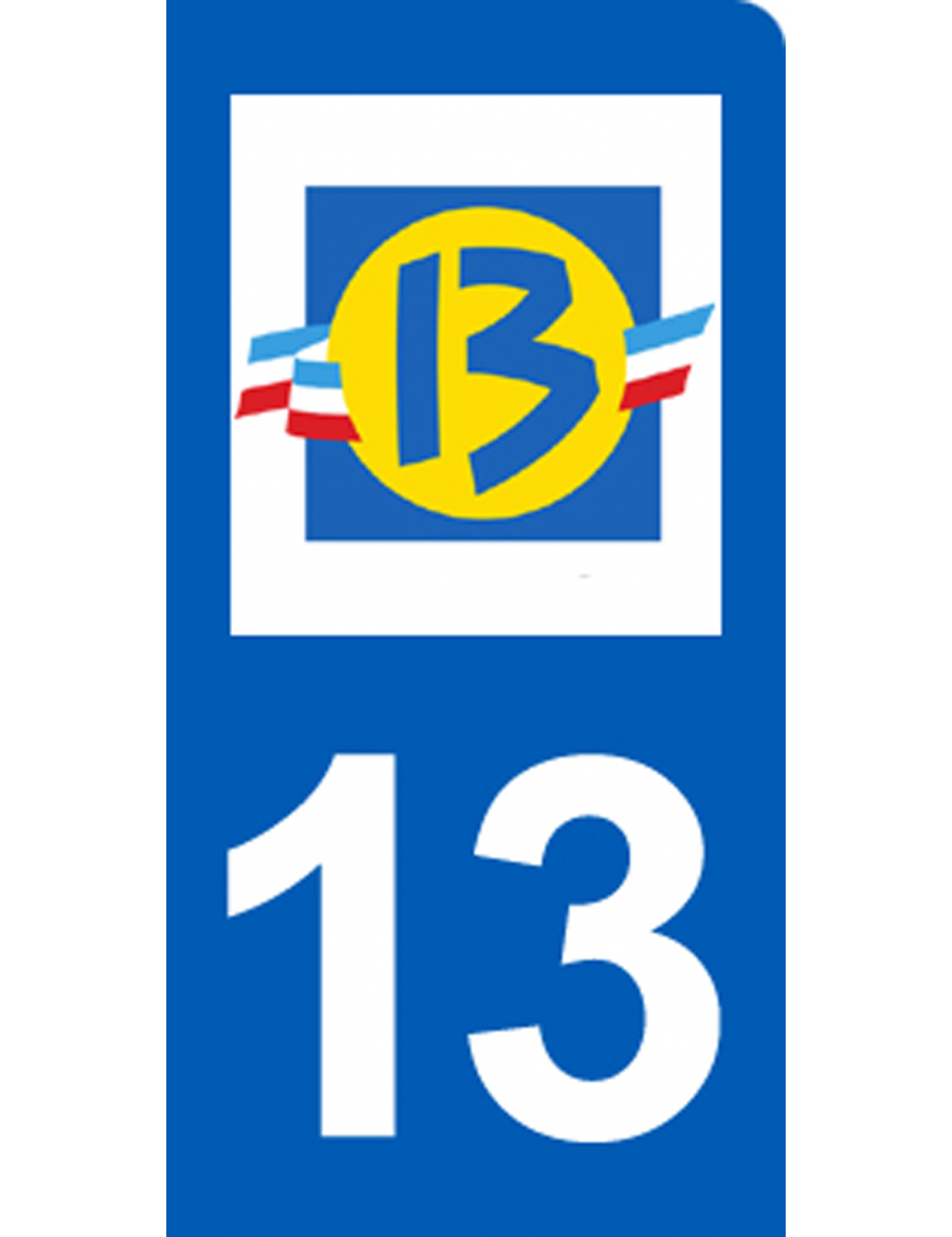 immatriculation motard 13 Bouches du Rhône (6x3cm) - Sticker/autocollant