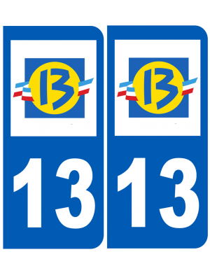 immatriculation 13 PACA (2fois 10,2x4,6cm) - Sticker/autocollant