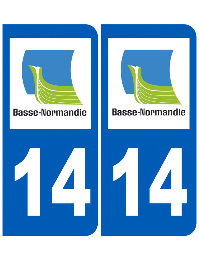immatriculation 14 Basse Normandie - Sticker/autocollant immatriculation 14 Basse Normandie - Sticker/autocollant