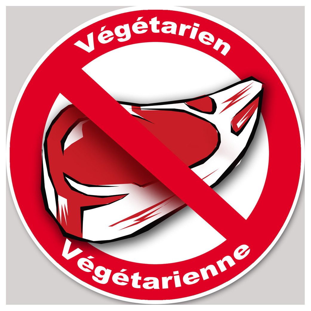 végétarien et végétarienne steack - 15cm - Sticker/autocollant