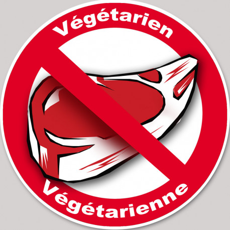 végétarien et végétarienne steack - 15cm - Sticker/autocollant