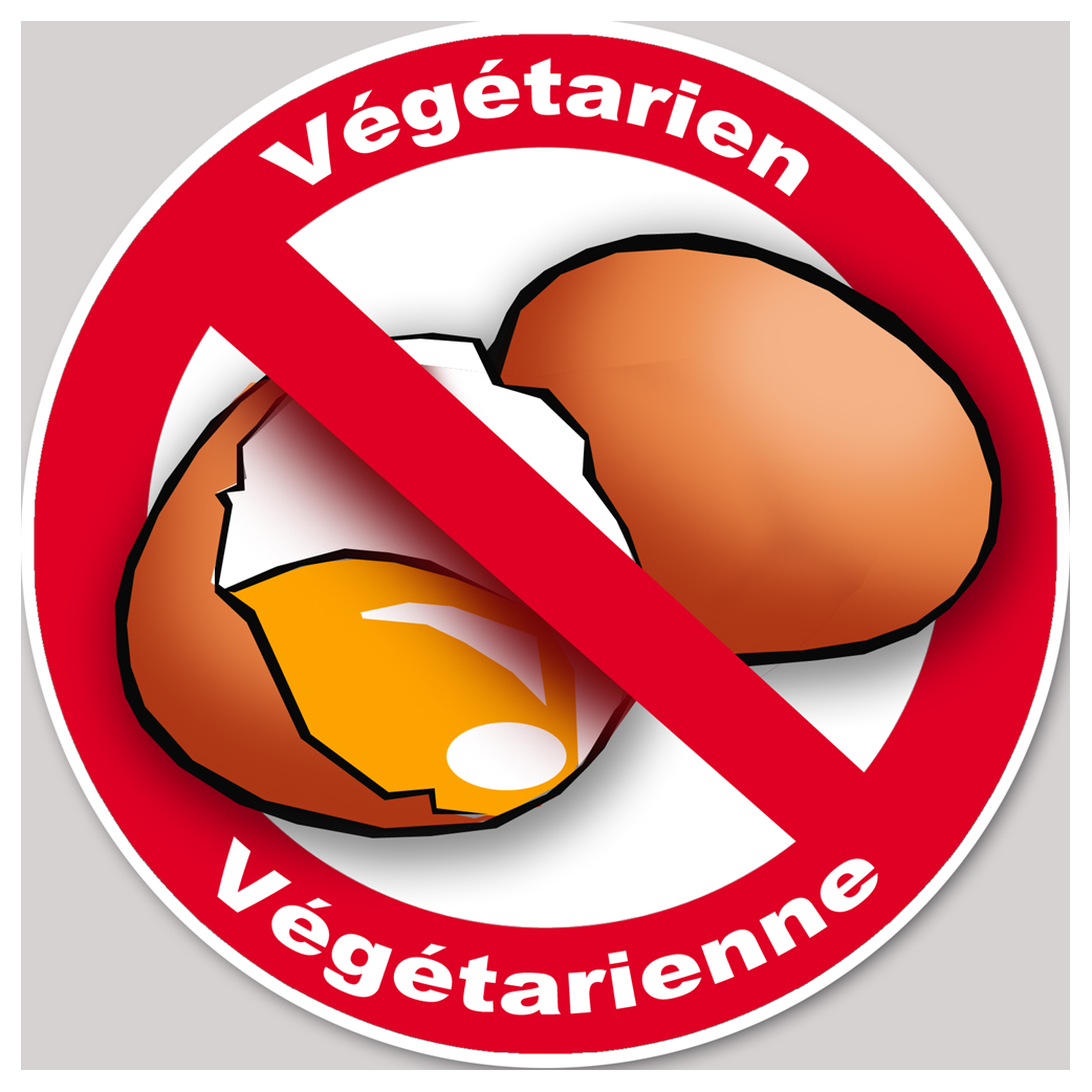 végétarien et végétarienne oeufs - 10cm - Sticker/autocollant