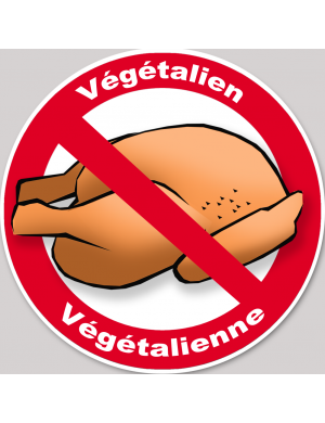 végétalien végétalienne viande interdit - 20cm - Sticker/autocollant