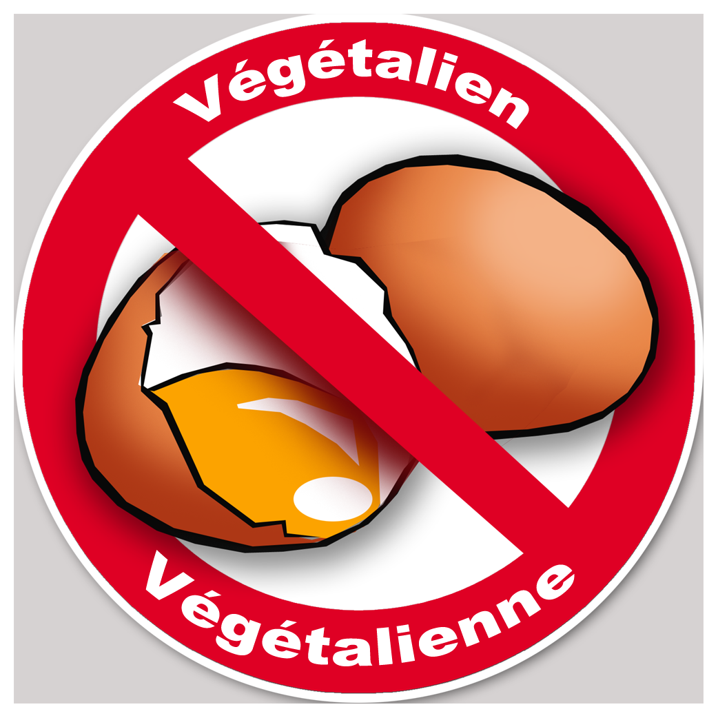 végétalien et végétalienne oeufs - 5cm - Sticker/autocollant