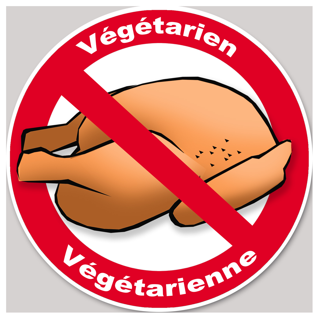 végétarien et végétarienne poulet - 5cm - Sticker/autocollant