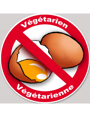 végétarien et végétarienne oeufs - 20cm - Sticker/autocollant